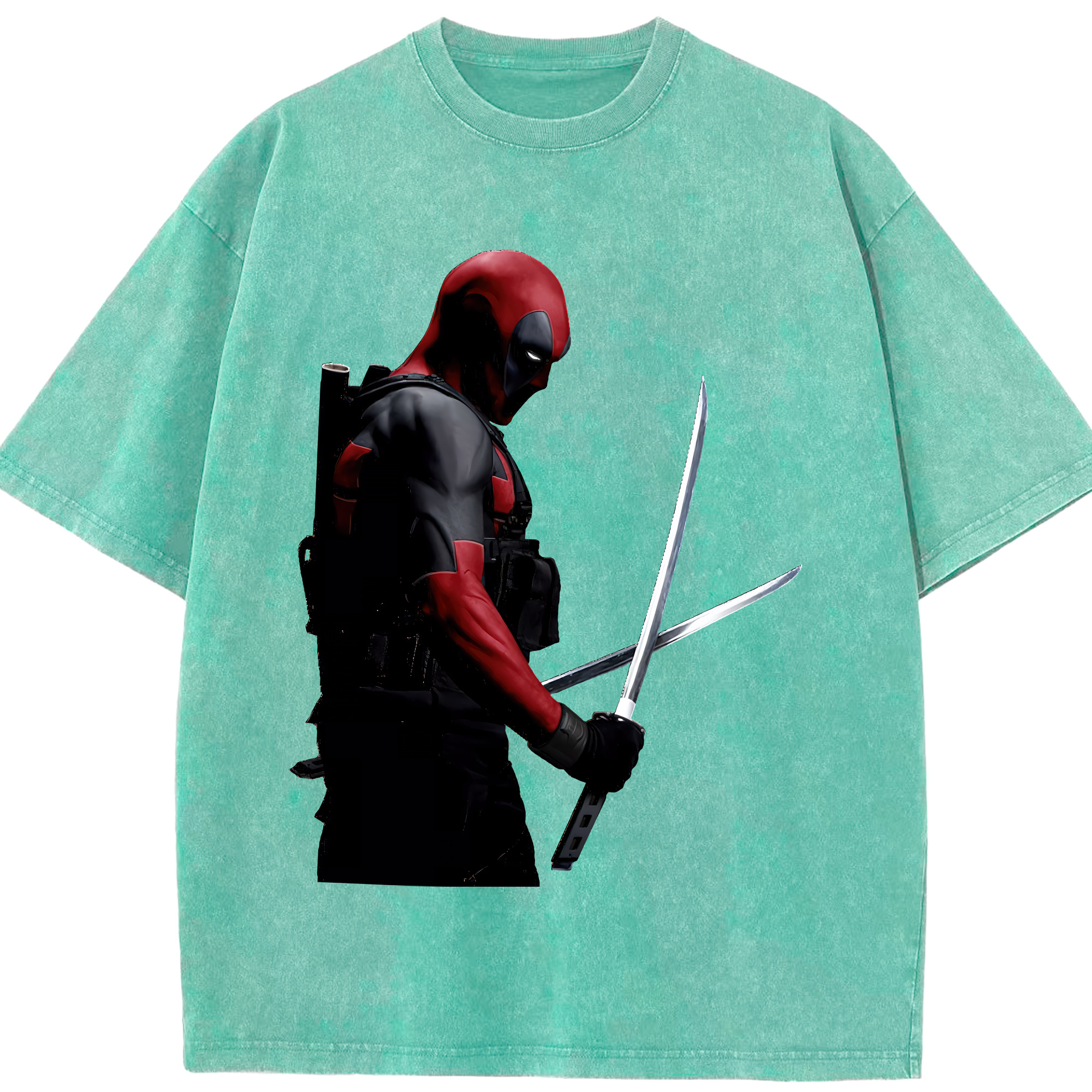 （画像用） Deadpool デッドプール 綿100% ヴィンテージ風 半袖Tシャツ（フロントプリント）